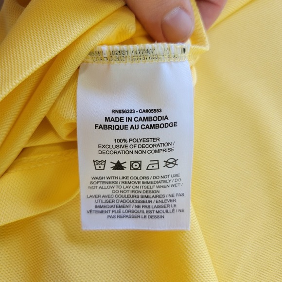 Nike LACC 123RD US‎ OPEN Dri-Fit Tour Golf Polo Shirt Men's Medium Yellow Solid - Picture 7 of 7